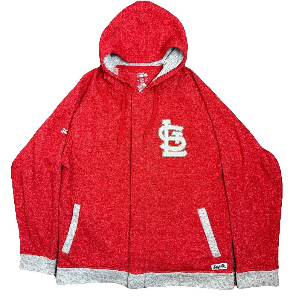 St. Louis Cardinals Stitches Men's Zip Up Jacket Size Large Large Back Logo